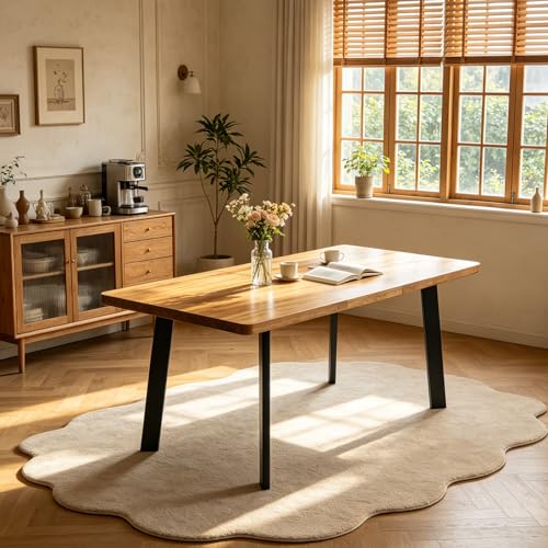 Extendable Dining Table for 4 to 8 People, 47.2" to 63" Modern Kitchen Table with Removable Extension Leaf, MDF Expandable Dining Room Table Compact for Small Spaces, Walnut - color: 47.2'' - 63'' Walnut Table