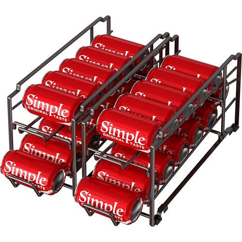 Simple Houseware Stackable Beverage Soda Can Dispenser Organizer Rack, Bronze - 2 Pack - color: Bronze, size: Standard