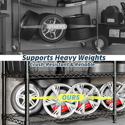 Garvee 70.8" W Storage Shelves Metal Shelving Unit, 4-Tier Heavy Duty Wire Shelving Extra Wide L-Shaped Storage Rack for Apartment Pantry Kitchen Corner Bedroom - size: 4-Tier,70.8"W x 59.5"H x 15.8"D