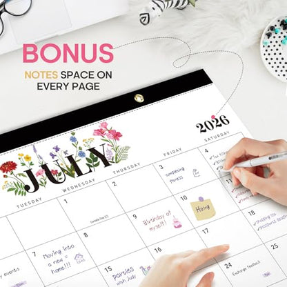 Desk Calendar 2026-2027, 18-Month Calendar Runs from July 2026 to December 2027, Large 17" x 12" Monthly Desktop & Wall Calendar for Home & Office - Soft Botanica - color: i-Soft Botanica, size: Jul 2026 – Dec 2027