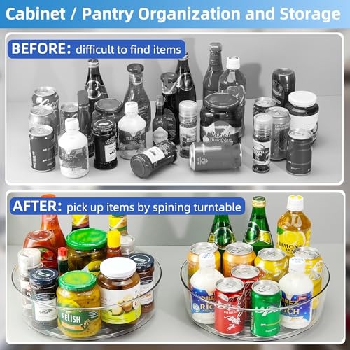 3 Pack Lazy Susan 11.5" Inch Turntable Organizer for Cabinet Pantry Organizers and Storage Organization Spinning Spice Rack Bins Rotating Condiment for Countertop Kitchen Sink - size: 11.5 inch 3pack