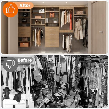 ROOMTEC Modular Closet System, 31.5" Shoe Shelf Closet Tower Wall-Mounted Closet Organizer, Wooden Tower for Walk-In Closets, Wardrobe Storage Kit, Wood - size: 31.5" Wide, style: Model 9