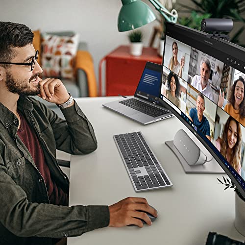 Dell SP3022 USB Computer Speaker for PC, Laptop, Monitor, Business Conference-Mini Soundbar Speakerphone, AI Noise Echo Cancellation, Full Duplex Audio, 2 x 1.8W, MS-Teams Certified - Platinum Silver - style: SP3022