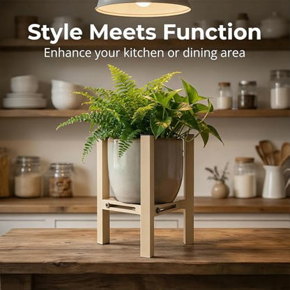Adjustable Plant Stand Indoor, Metal Stable Plant Holder, Modern Plant Stands Fits 5-6-7-7.5" Pots for Home & Office (Without Pots) - color: Light Khaki