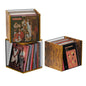 Honkazita 1 Cube Vinyl Record Storage Furniture - DIY Stackable 40-55 Vinyl Album Visualize Storage - Natural Wooden Organizer Crate Cabinet