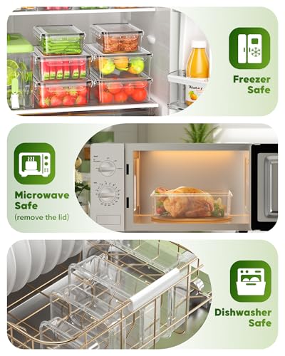 KEMETHY 60 PCS Food Storage Containers with Lids, Plastic Food Containers | BPA-Free, Leak Proof, Reusable, Microwave/Dishwasher Safe Meal Prep Containers with Labels & Pen, 30 Containers & 30 Lids - color: 60 PCS