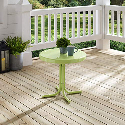 Crosley Furniture Griffith Weather Resistant Retro Metal Outdoor Side Table for Patio, Deck, Porch, Key Lime - color: Key Lime