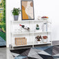 HDANI 47.2 Inch Metal Console Table with 3 Tier Strage Shelves,Narrow Entryway Table,Modern Sofa Tables for Entryway, Living Room,Bedroom,White - color: White, size: 47.24×11.81×31.5in