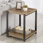 FOLUBAN Industrial End Table, Square Side Table with Storage Shelf for Living Room, Wood and Metal Nightstand, Oak - color: Oak