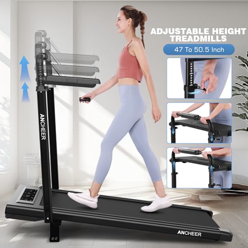 FUNMILY Upgrade Walking Pad Folding Treadmill with 12%/15% Incline & Handle Bar, 3.5HP Foldable Under Desk Compact Treadmills for Home/Office/Gym, 400+lb Capacity, Shock Absorption - color: TR12_Black
