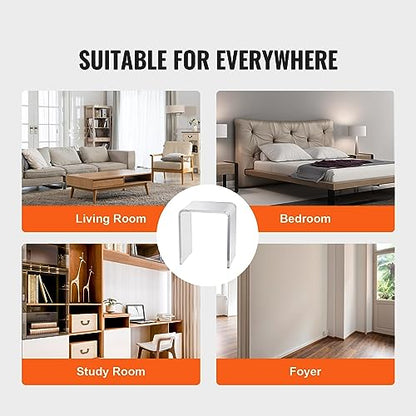 VEVOR Acrylic Side Table, Clear End Table, 18mm Thicker, One-Piece No Assembly Required, 18" High Modern Nightstand Used in Living Room & Bedroom, Bathroom, Home Decor, for Drink, Coffee, Food, Snack - style: U-Shaped