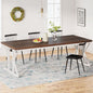 Tribesigns Farmhouse Dining Table for 6-8 People, 78.7-Inch Rectangular Wood Dining Table, Rustic Kitchen Table with Heavy Duty Metal Legs for Dining Room - color: Rustic Brown/White
