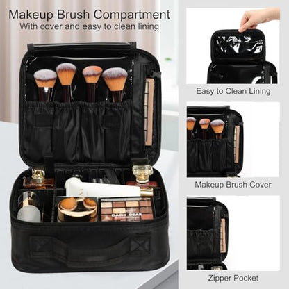 Particle Rolling Makeup Train Case Professional Cosmetic Trolley Large Storage Organizer with Key Swivel Wheels Salon Barber Case - New Green (Extra Portable Cosmetic Bag, Green) - color: Green