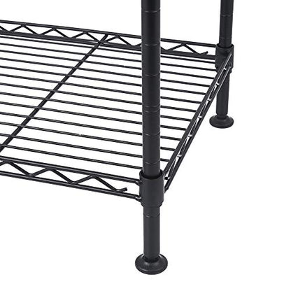 4-Tier Wire Shelving Unit, Adjustable Steel Storage Rack with Leveling Feet, Freestanding Metal Shelves, for Kitchen Pantry Closet Laundry Garage, Black - color: Black, 4 Tier-19.69"