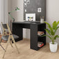 Black Engineered Wood Computer Desk with Two Built-in Shelves, Compact Modern Workspace for Home Office, Durable Storage Solution - color: Black