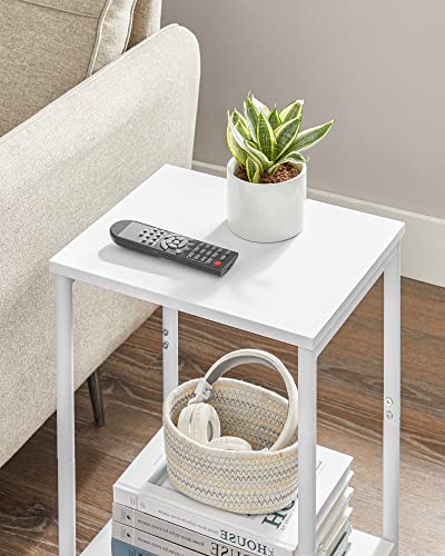 VASAGLE Side Tables Set of 2, Small End Table, Nightstand for Living Room, Bedroom, Office, Bathroom, White ULET272W14 - color: White