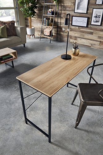 ClosetMaid Writing Desk or Console Table for Office, Entryway or Living Room, Industrial Modern Design, Wood with Black Metal Frame, Natural Finish - color: Natural