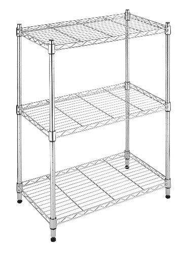 Whitmor 3-Tier Shelving Unit, Metal Storage Shelves, Easy Assembly Home Organizer for Pantry, Kitchen, Garage, Plant, 23"L x 13"W x 30"H - color: Sliver, size: 3-TIER,23"L x 13"W x 30"H