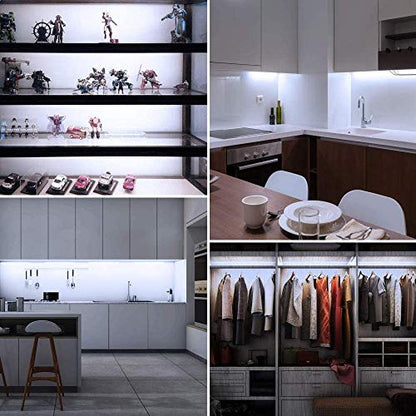 Cabinet Lighting, 4pcs 12" V-Shape Bright LED Light Bars for Under Cabinet, Gun Safe, Locker, Closet, Under Counter, Shelf, Showcase - 1200lm 12W - Pure White (6000K) - color: White