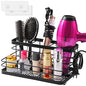 VITVITI Metal Hair Tool Organizer Wall Mounted, Hair Dryer Holder Basket Storage, Bathroom Sink Organizer Countertop for Vanity Makeup Brush/Hair Straightener/Styling Tools, Matte Black, Stand - style: B Black