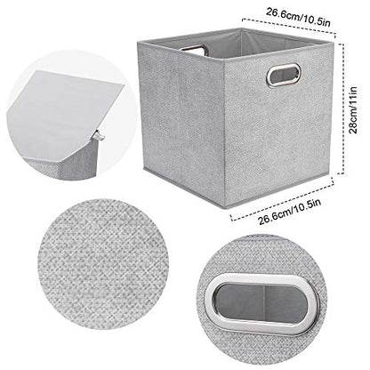 HSDTCollapsible Cloth Cubes Storage Bins Baskets Boxes Grey-White Lattice Pattern 10.5 x 10.5 x 11 Inches - Pack of 6,QY-SC14-6,Brush gradient(Set of 3) - color: Gray-white dots(Set of 6)