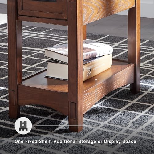 Signature Design by Ashley Breegin Narrow Sofa Side End Table, Brown, 13" - color: Brown