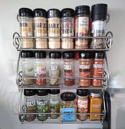 FitWell Scroll Wall Mount Spice Rack, 3-Tier, Traditional Spice Rack Cabinet & Kitchen, Beauty & Nail Polish Organizer for Bathroom, Scroll Wall-Mounted (Satin Nickel) - color: Satin Nickel