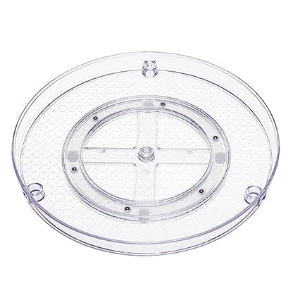Amazon Basics 2 Tier Lazy Susan Turntable Organizer for Condiments, 12" Diameter, Clear - size: 12" Diameter, 2 Tier
