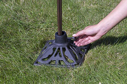 TIKI Cast Iron Torch Stand – Heavy-Duty, Freestanding & Weather-Resistant Torch Base for Patio, Garden, Deck & Backyard – Fits Torch Poles 0.75" to 1.25" – 9" x 9", Black (Pack of 4) - size: 1 Count (Pack of 4)