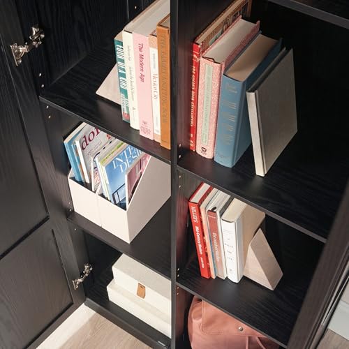 Sauder Tall Storage Cabinet, Black, 4 Adjustable Shelves, Multi-Room Use - color: Black