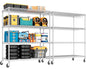 PrimeZone 4 Tier 55.5" Wx24 Dx76 H Wire Shelving with Wheels 2400lbs NSF Certified Storage Shelves Heavy Duty Metal Shelf Adjustable Rolling Rack Commercial Garage Restaurant Warehouse Chrome 2Pack - size: 55.5" W x 24" D x 76" H