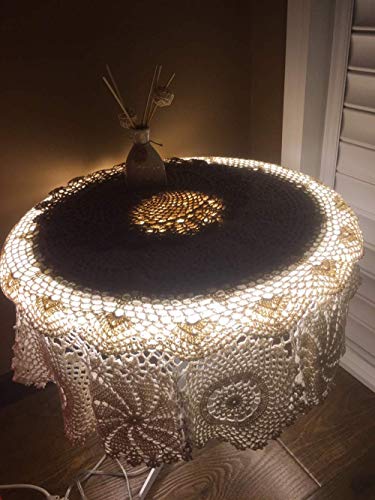 Damanni Cotton Handmade Crochet Lace Tablecloth Doilies Doily,Round,White,27 Inch - color: White, size: 27" (Round)