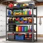 Garage Shelving, Heavy Duty Storage Shelves, Adjustable Boltless Units | Metal Shelving with Double Layer Posts, Industrial Steel Shelving for Garage Basement Warehouse Kitchen, Black, 63H*45W*16D - size: 45W*63H*16D-5T