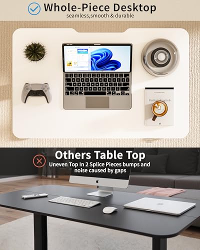 Okin Electric Standing Desk 31.5x19.7 Inches Small Computer Desk-Whole Piece Stand up Desk with Wheels Gaming Rolling Home Office Desks, White - color: White+casters, size: 31.5 Inch
