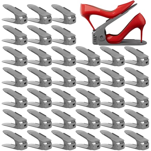Neprock Shoe Slots Organizer for Closet, Shoe Storage Organizer Shoe Slots Organizer, Shoe Rack Organizer Space Saver Organizador De Zapatos for Closet Organization(36 Pack)(Grey) - color: Gray, size: 36 Pack