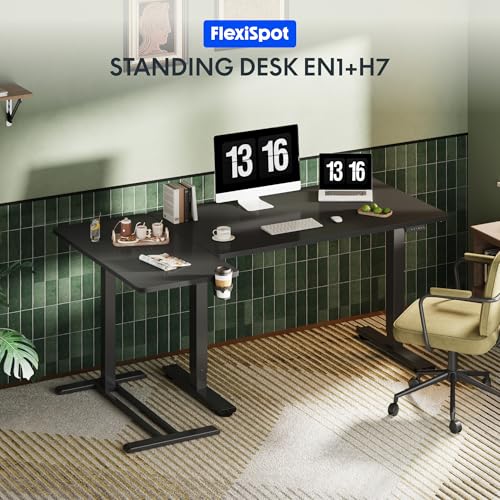 FLEXISPOT Adjustable C Table with Wheels, Mobile Snack Side End Table Sofa Couch Bedside Table Laptop Rolling Cart TV Tray Night Stand Small Space Side Table,(31.5" W x 17.7" D,Black) - color: Black, size: 32x18