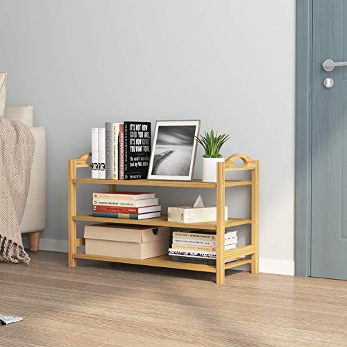 UDEAR Bamboo Shoe Rack 3-Tier Shoe Storage Organizer Entryway Shoe Shelf