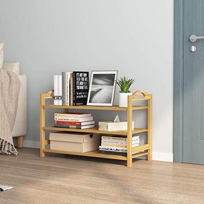 UDEAR Bamboo Shoe Rack 3-Tier Shoe Storage Organizer Entryway Shoe Shelf