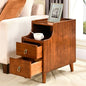 Narrow End Side Table with 2 Drawers and Pull-Out Tray, No-Tools Assembly Sofa Beside Table for Living Room, Slim Side Table with Solid Wood Legs, 11.8”W x 21.6”L x 22.9”H Caramel Brown BG-A1359-MG - style: 1*End Table with 2 Drawers
