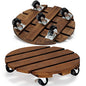 Yangbaga 2pack Plant Caddy 12’’Wood Duty Rolling Plant Stand with 2 360° Lockable Caster Wheels,Indoor Outdoor on Roller Patio/Flower Pot/Succulent Pots | Wood Heavy Duty 360° Rotated Plant Stand - Indoor Outdoor on Roller Patio/Flower Pot/Succulent Pots