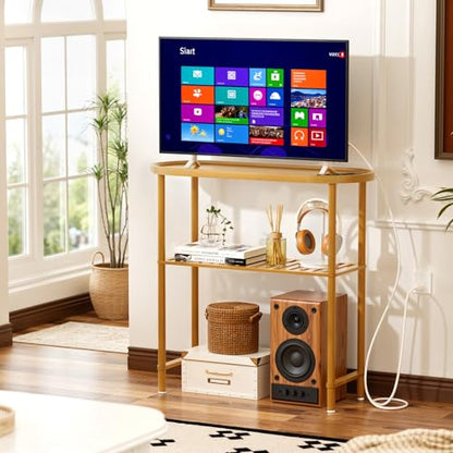 Small Entryway Table Bamboo, Narrow Hallway Table 2-tier, Slim Console Table with Anti-fall Edge, Sofa Side Table 5min Assembly, Small TV Stand, Plant Stand, Walnut, 30.7"L x 11.8"W x 29.7"H - color: Walnut, size: 30.7"L x 11.8"W x 29.7"H