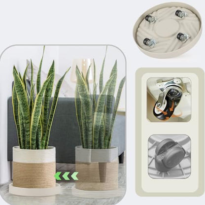 2 Pack Plant Caddy with Wheels,10" Rolling Plant Stand 165 LBS Heavy Duty with Hidden 360 ° Rotating Silent Wheel Wheels for Outdoor Indoor Large Plant Pots, Flower Pot, Patio - size: 10"-(2 Pack)