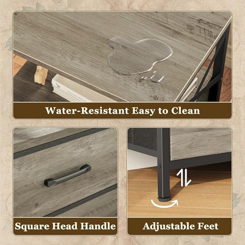 Huuger Nightstands Set of 2, Night Stand with Charger Station, 2 Drawer Side Table with Open Shelf, USB-C Port, End Table for Small Spaces, X Shaped Side Rail, Oak - color: Oak