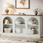 Tribesigns Farmhouse Console Table, 63-Inch Long Entryway Table with 3 Tier Storage, Wooden Rectangular Sofa Table Behind The Couch for Entrance, Hallway, Living Room, Off-White and Brown - color: Off-white and Brown
