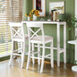 Farmhouse Rustic 3-Piece Counter Height Wood Kitchen Dining Sets, Home Bar Pub Kitchen Set, 48'' Long Bar Table with 2 Upholstery Chairs for Small Places - color: Beige-3-piece