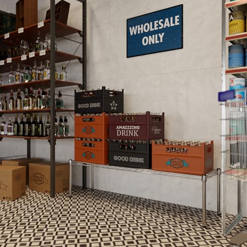 14" Deep x 54" Wide x 14" Height Wire Shelving Kit | 1-Tier | NSF Commercial Storage Rack Unit - size: 14" Deep x 54" Wide