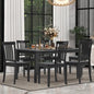 COLAMY Wooden Dining Chairs Set of 6, Farmhouse Dining Room Chairs, Windsor Spindle High Back Side Chairs, Armless Rubberwood Kitchen Table Chairs, Black - color: Black, size: Set of 6