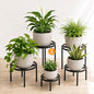 TOSKING 5-Pack Fully Assembled Heavy Duty Metal Plant Stands – Layered Indoor/Outdoor Display, Original Modern Geometric Flower Holder with Multiple Height Options, Rustproof, Adjustable Feet, 150-220 LBS Capacity, Sturdy & Durable for Outdoor, No Install