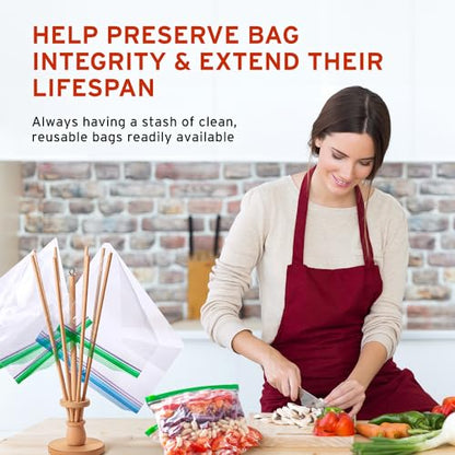 Plastic Bag and Bottle Dryer - Patented; Multi-Purpose Drying Rack Saves Money and the Planet. Folds for Easy Storage