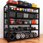 6T 4200 LBS Garage Shelving,84"*62"*24" Industrial Shelf,Airflow Design Storage Shelves,6 Tier Adjustable Metal Shelves,for Garage,Basement, Storage Room, Supermarket, Garden, Farm - size: Black 84"*62"*24" 6T